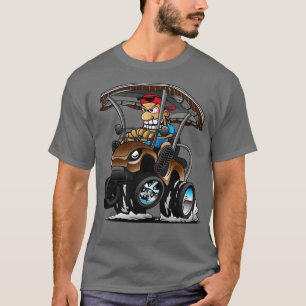 Funny Golf t Hotrod Golf Popping a Wheelie toon 1 T-Shirt