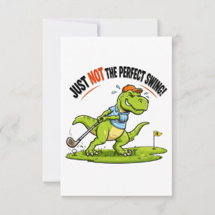 Funny Golf T-Rex Cute Dinosaur Golfing Gift Thank You Card