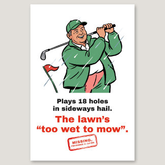 Funny Golf Tea Towel: Too Wet to Mow Towel