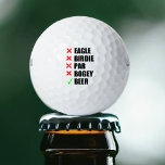 Funny golf terms golf balls<br><div class="desc">Funny golf list of golf terms ending with beer.</div>