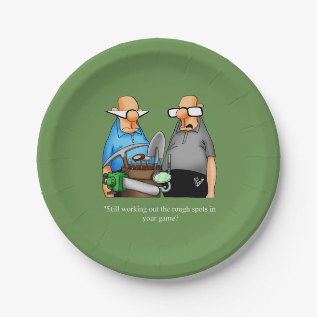 Funny Golf Themed Birthday Plates (Front)