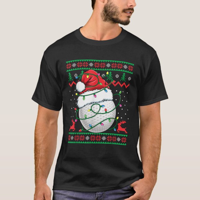 Funny Golf Ugly Christmas Sweater Womens Mens Golf (Front)