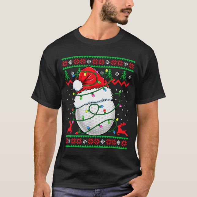 Funny Golf Ugly Christmas Sweater Womens Mens Golf (Front)