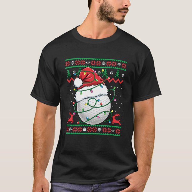 Funny Golf Ugly Christmas Sweater Womens Mens Golf (Front)