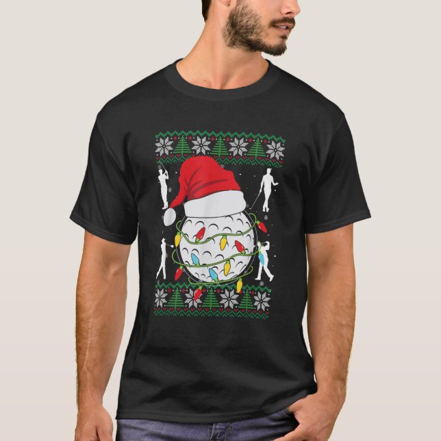 Funny Golf Ugly Christmas Sweater Womens Mens Golf (Front)