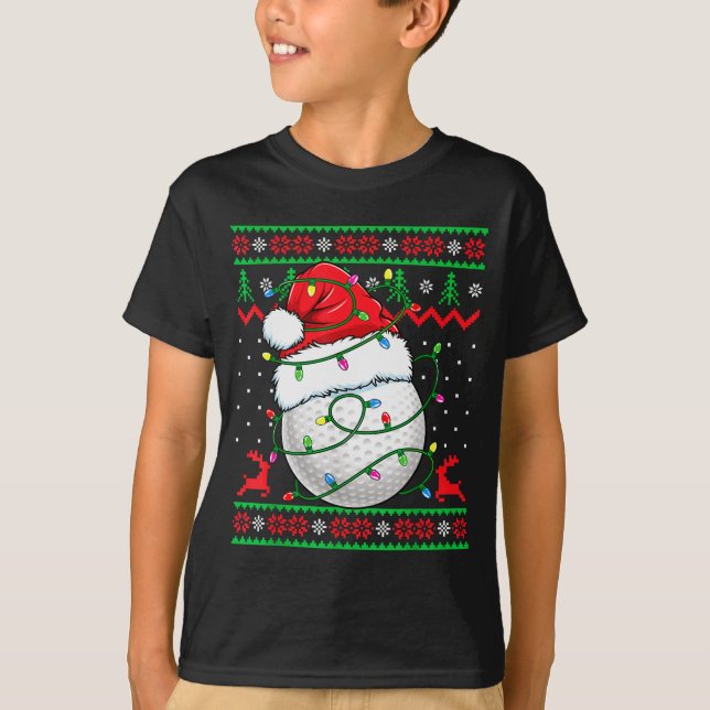 Funny Golf Ugly Christmas Sweater Womens Mens Golf (Front)