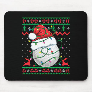 Funny Golf Ugly Christmas Sweater Womens Mens Golf Mouse Mat