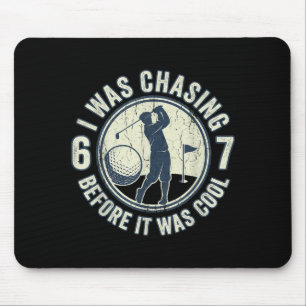 Funny Golfer 67 Meme Golf Joke Chasing 67 Mouse Mat