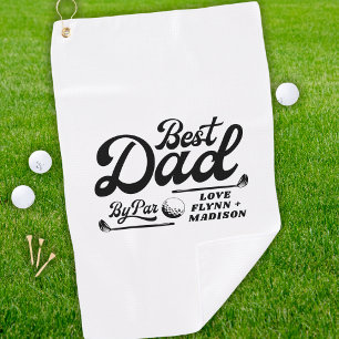 Funny Golfer Best Dad By Par   Father's Day  Golf Towel