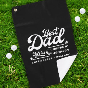 Funny Golfer Best Dad By Par Monogram Name Golf Towel
