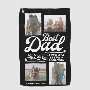Funny Golfer Best Dad By Par Photo   Father's Day  Golf Towel
