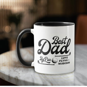 Funny Golfer Best Dad By Par Photo   Father's Day  Mug
