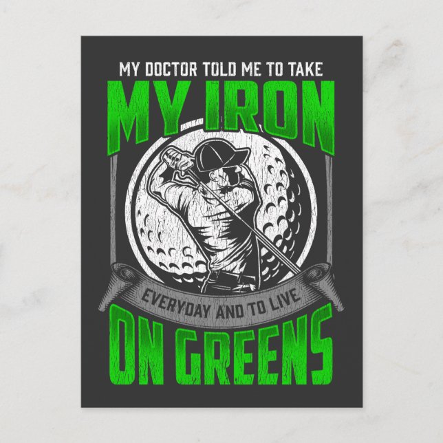 Funny Golfer Course Quote Golf Player Humour Postcard (Front)