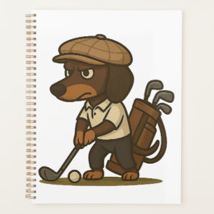 Funny Golfer Gift � Dachshund on the Tee Planner