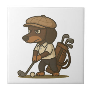 Funny Golfer Gift � Dachshund on the Tee Tile