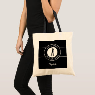 Funny Golfer Par Tee Time Golf Black & White Cute Tote Bag