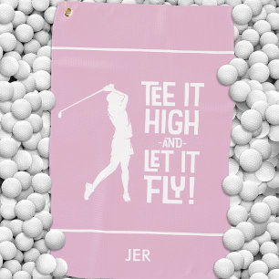 Funny Golfer Quote Custom Light Pink Women’s  Golf Towel