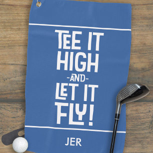 Funny Golfer Quote Custom Royal Blue Golf Towel