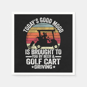 Funny Golfer Vintage Golfing Beer Golf Cart Napkin
