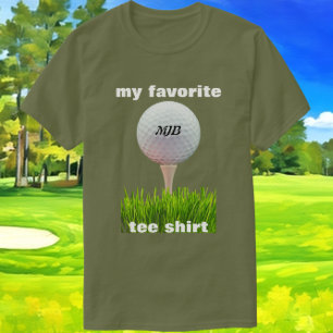 Funny Golfers Favourite Tee Shirt with Initials