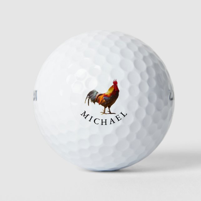 Funny Golfer's Personal Gift Chicken Golf Balls (Front)
