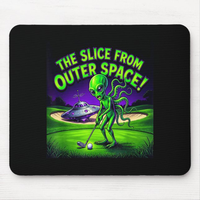 Funny golfing alien the slice from outer space mouse mat (Front)
