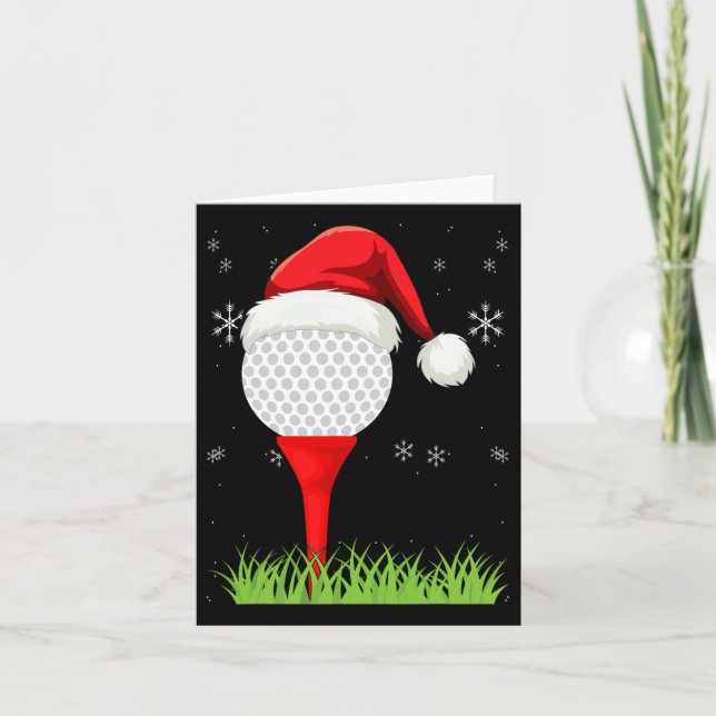 Funny Golfing Christmas Apparel Holiday Golf Ball  Card (Front)