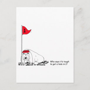Funny Golfing Dog Postcard