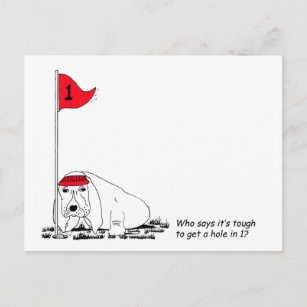Funny Golfing Dog Postcard