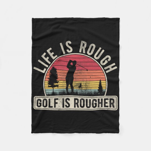 Funny Golfing  Fleece Blanket (Front)