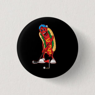 Funny Golfing Hot Dog Golf Cute Golfer Meme Sport  3 Cm Round Badge