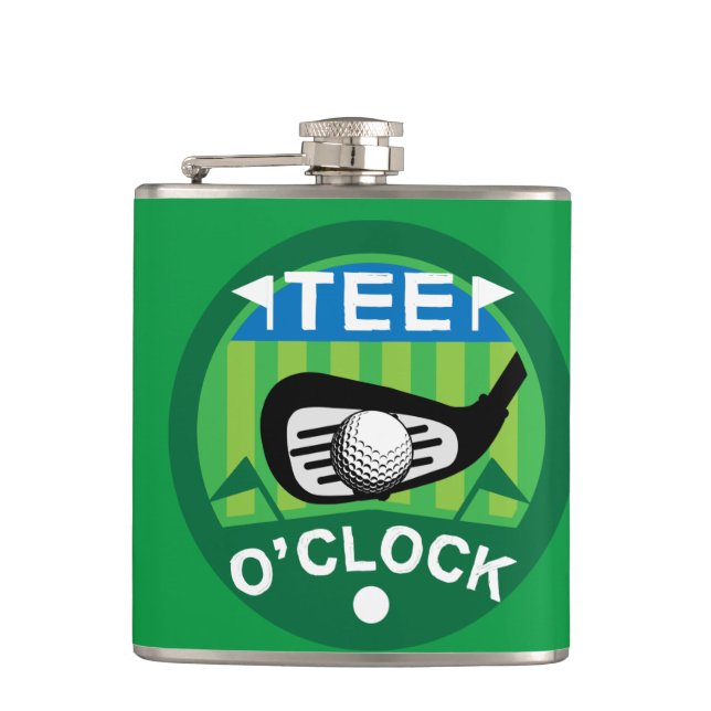 Funny Golfing Pros Golfing Fanatics Sports Flask (Front)