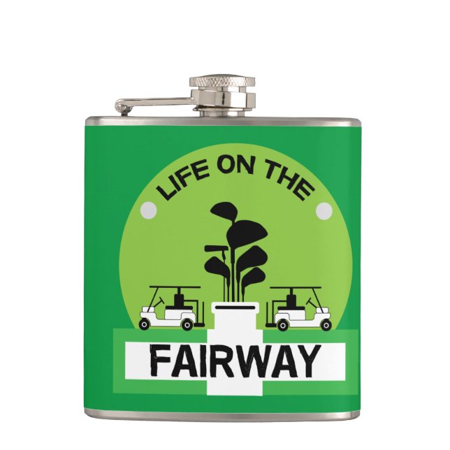 Funny Golfing Pros Golfing Fanatics Sports Hip Flask (Front)