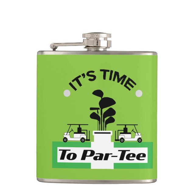 Funny Golfing Pros Golfing Fanatics Sports Hip Flask (Front)