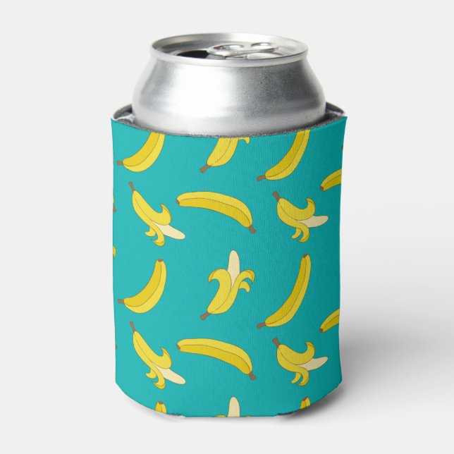 Funny Gone Bananas illustrated pattern Can Cooler (Can Front)
