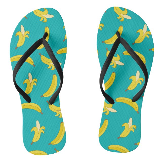 Funny Gone Bananas illustrated pattern Flip Flops (Footbed)