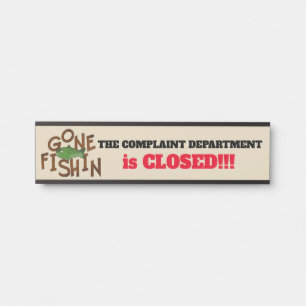Funny gone fishing boss door plate door sign