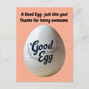 Funny Good Egg Appreciation – Thank You Note Postcard