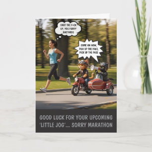 Funny Good Luck Marathon Runner Themed Card