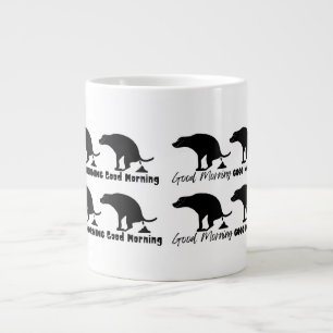 Funny Good Morning Pooping Dog Large Coffee Mug