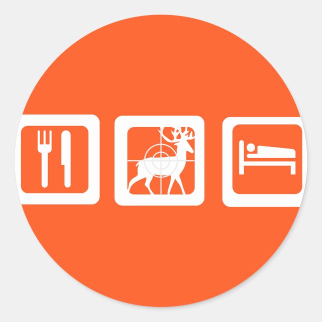 Funny Good Trip Eat Sleep Hunt Classic Round Sticker (Front)