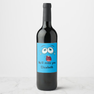 Funny Goodbye We'll miss you Wine Label