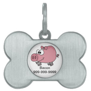 Funny Goofy Pig Cartoon Pet Tag