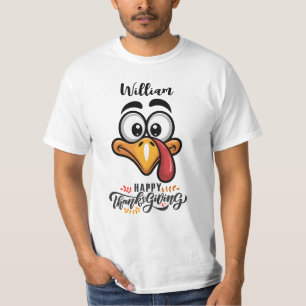 Funny Goofy Turkey Face Personalised Cartoon T-Shirt