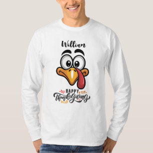 Funny Goofy Turkey Face Personalised Cartoon T-Shirt
