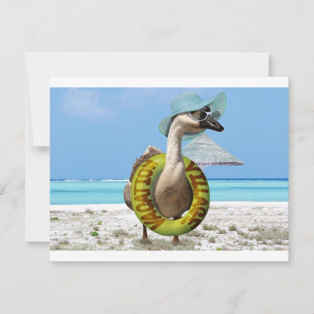 Funny Goose at the Beach Invitation (Front)