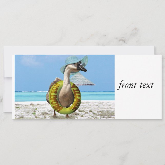 Funny Goose at the Beach Invitation (Front)