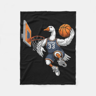 Funny Goose Basketball Player Slam Dunk Lovers Spo Fleece Blanket