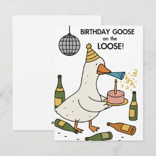 Funny Goose Birthday Card Goose on the Loose
