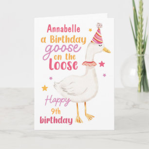 Funny Goose Birthday Card Loose Name & Age